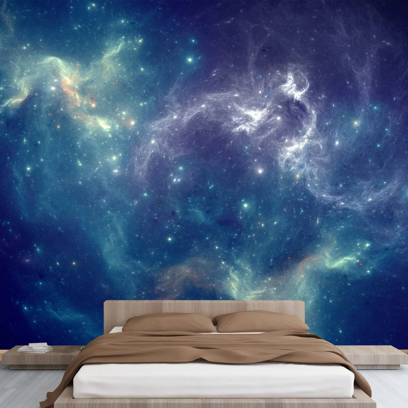 Planet In Outer Space Galaxy Border, 100" L x 144" W