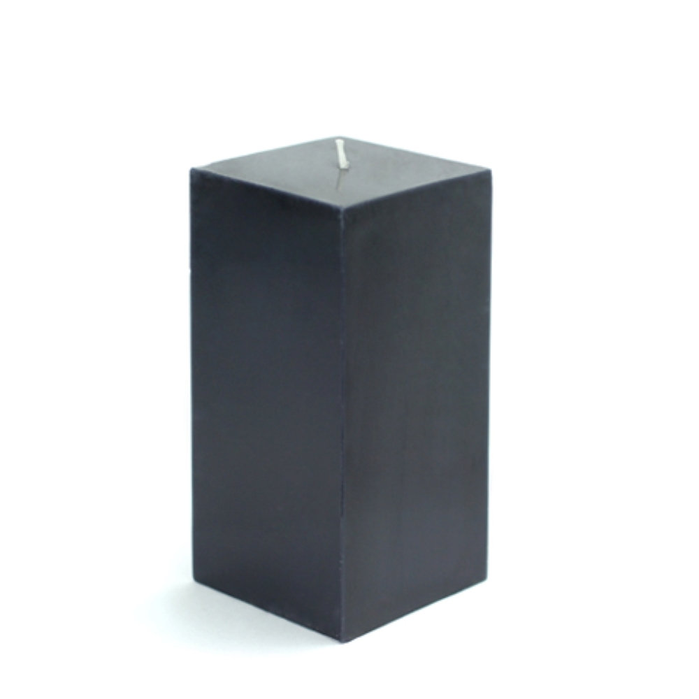 Pillar Candle, Black, 6" H x 3" W x 3" D, 1 Candle