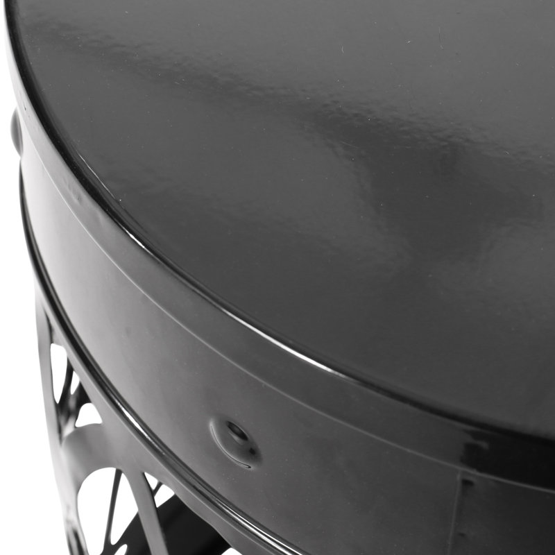 Large Outdoor Table In Black With Contemporary Design And Iron Cut Feature Modern - Ornament Durability, Black