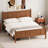 Flat Panel Bed with Headboard & Footboard,Minimalist Modern Platform Bed with Wood Grain Finish-485837483-485837487