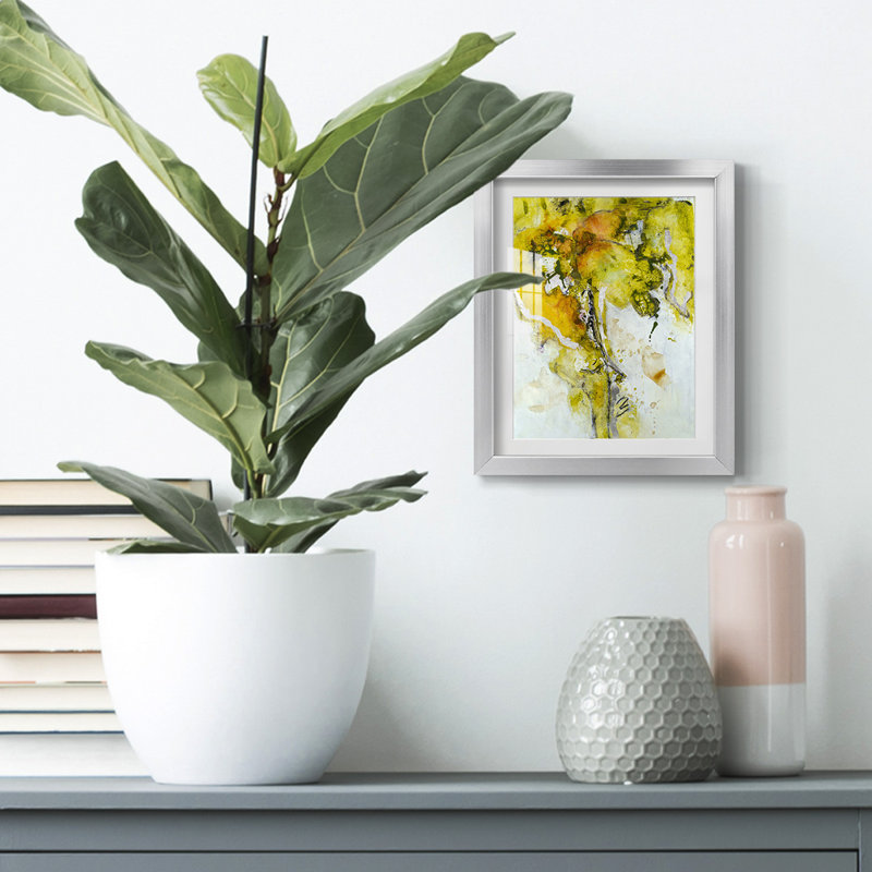 Golden Foliage II - impression encadrée, H 25,5 po x l 17,5 po, Argent argent