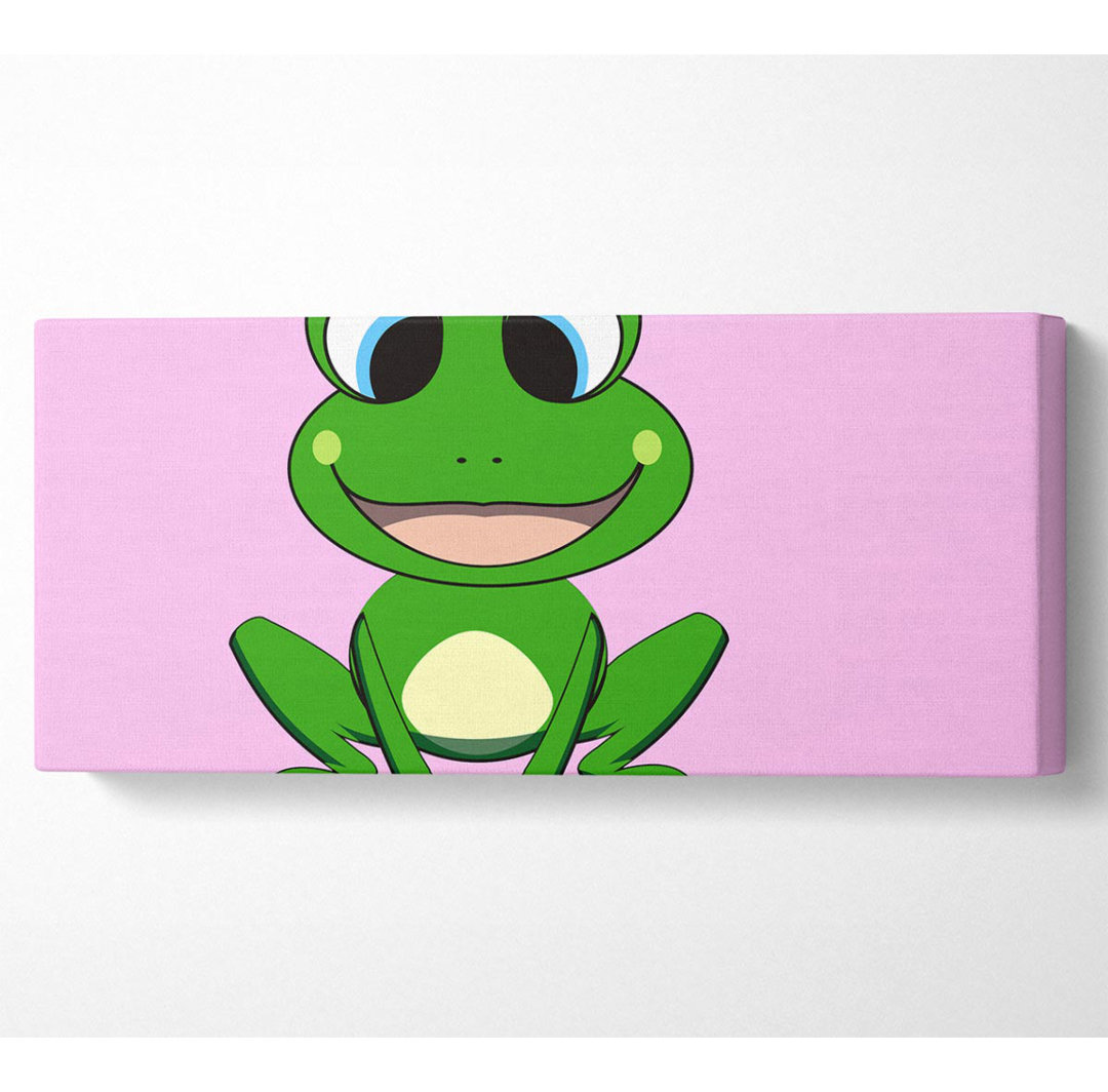 Happy Frog Ready To Leap Pink - Kunstdrucke auf Leinwand