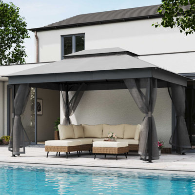 LAUSAINT HOME Outdoor Patio Gazebo 10'x13'