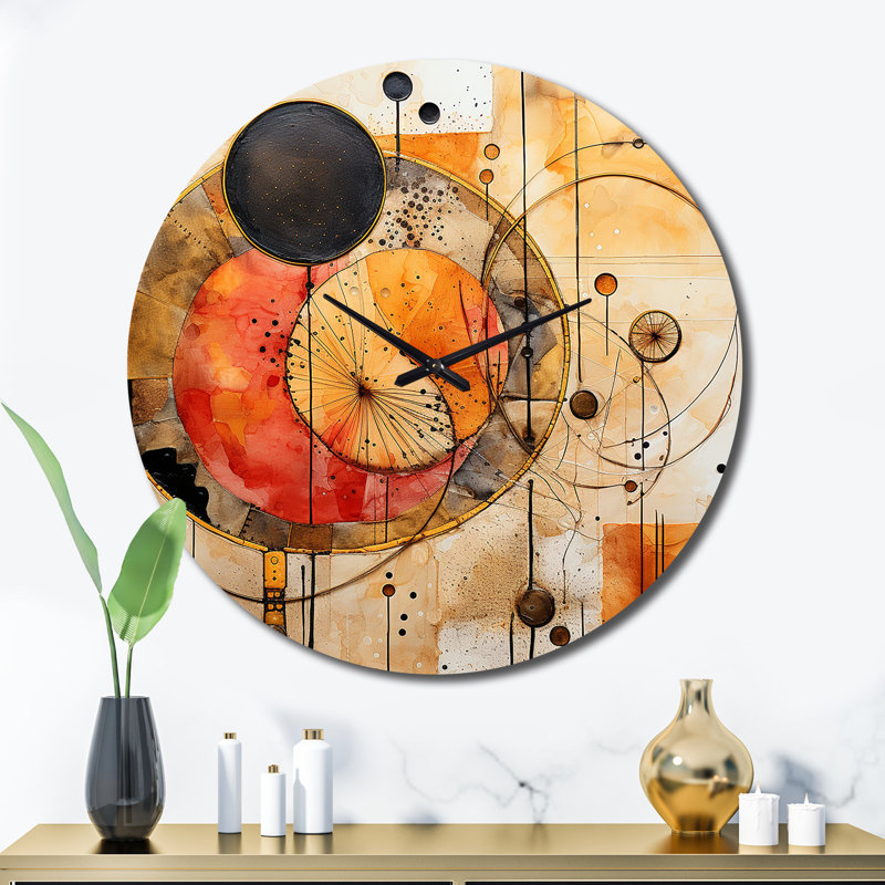 Horloge murale Golden Hue Horizons, Très grand