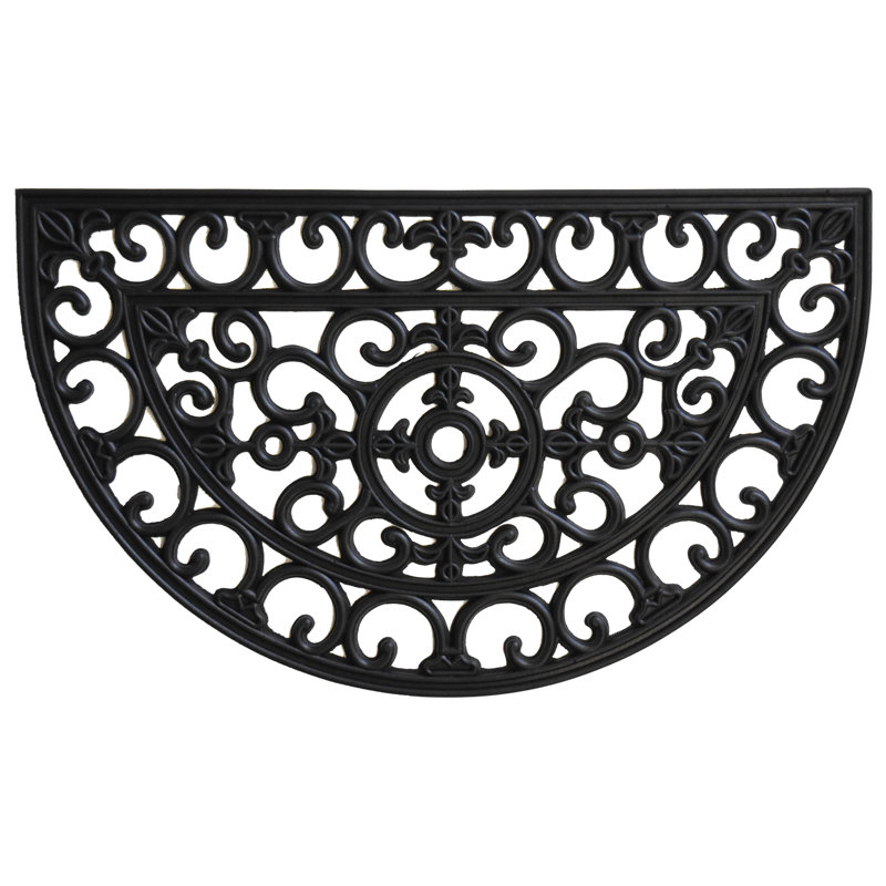 Amarylis Non-Slip Indoor / Outdoor Doormat, Semi-Circle 1'5" x 2'5"