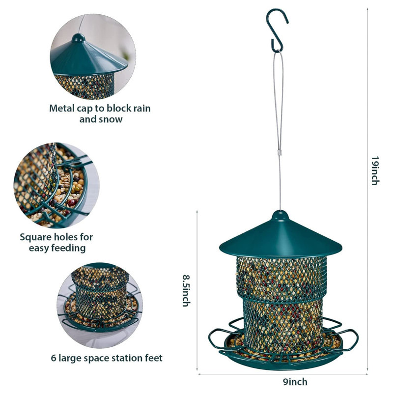 Argene Metal Hanging Hopper Bird Feeder