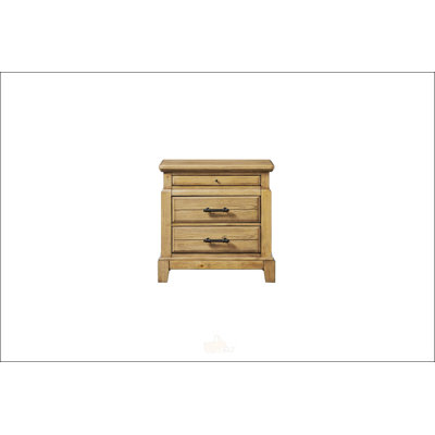 Table de chevet 2 tiroirs Rustic Caramel Finish