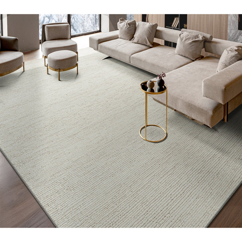 Handmade Wool Area Rug, Rectangle 4' x 6'