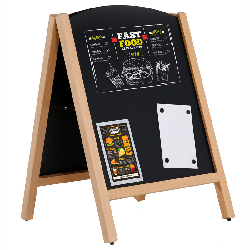 Tableau noir en bois avec panneaux coulissants