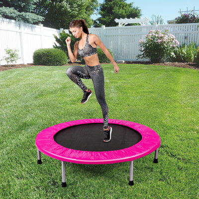 Gymax 3.16' Foldable Round Fitness Trampoline