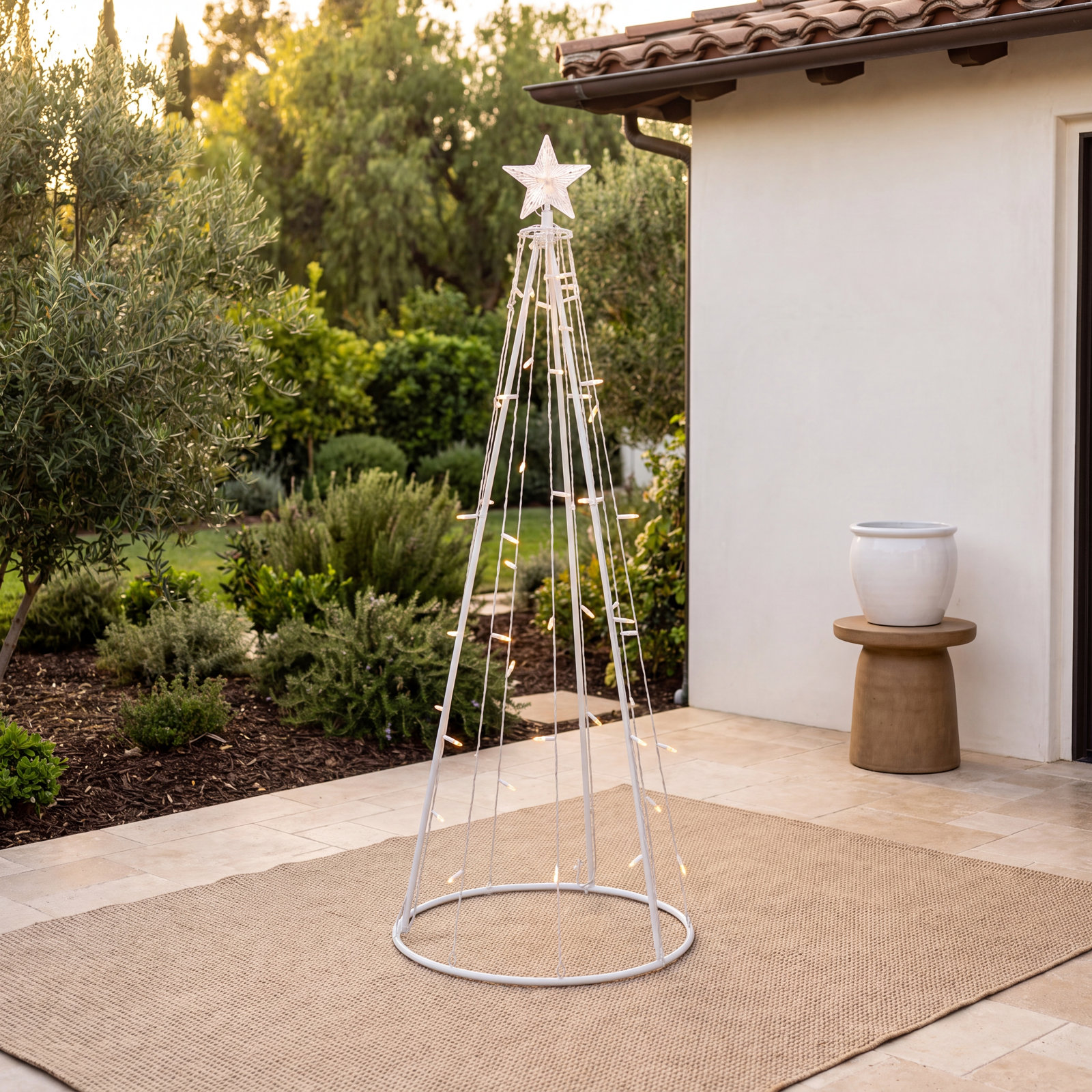 5' LED Lighted Cone Christmas Tree, Clear