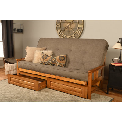 Stratford 86" Queen Futon and Mattress with Drawer set