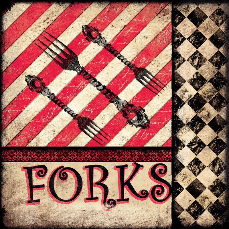 Forks - Wrapped Canvas Print, 76cm H x 76cm W x 3.8cm D