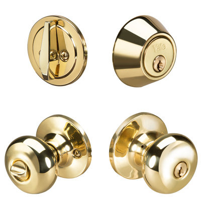 Combo Sinclair Knob Entry and Single Cylinder Deadbolt with Kwikset