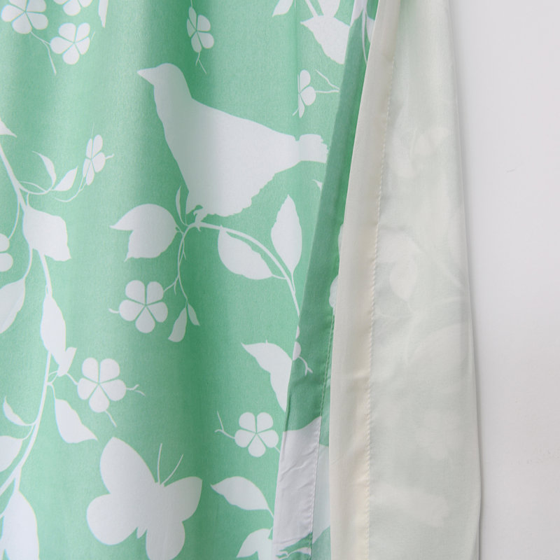 Sereno Floral Rod Pocket Curtain Panels, Green, 96''L x 60''W