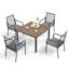Ensemble repas de patio pour 4 personnes avec table carrée Boule, coussins inclus