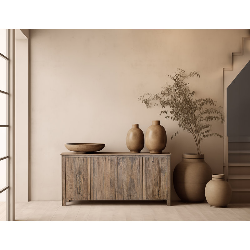 Lotus Rustic Modern 4 Door Multi Purpose Console