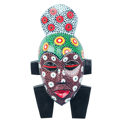 Masque en bois coloré Gidigidi africain Bungalow Rose