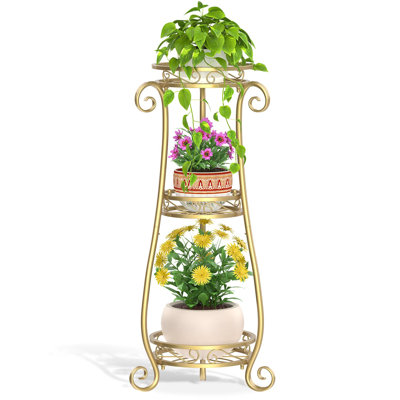 Black Metal Plant Stand For Multiple Large Planters Indoor Outdoor Organizer(3 Tier/Black) by Red Barrel Studio