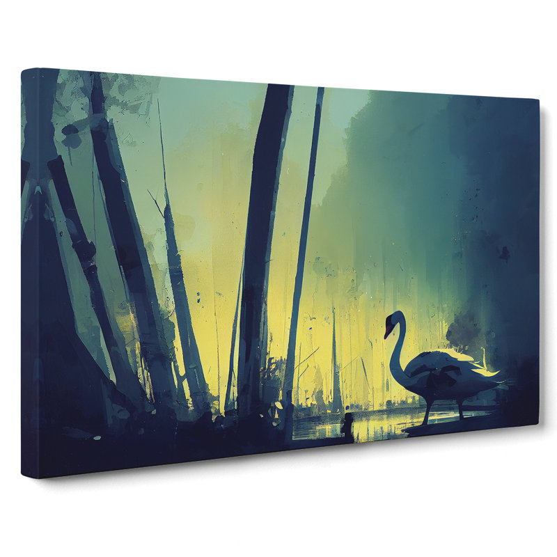 Swan Art Painting Vol.1 - Wrapped Canvas, 35cm H x 50cm W x 3cm D