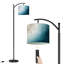 Lampe sur pied à arc délicate avec abat-jour réglable et abat-jour réglable à 3 couleurs délicates avec télécommande pour salon