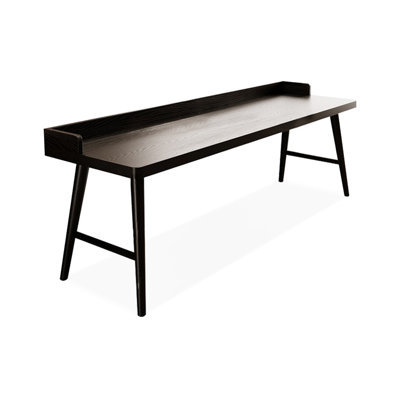 Bureau d'écriture rectangulaire en bois massif noir