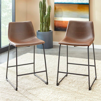 Julienn Upholstered Faux Leather Counter Stool