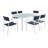 Raleigh Outdoor Patio Aluminum Dining Set with 6 Stackable Chairs-1899622256