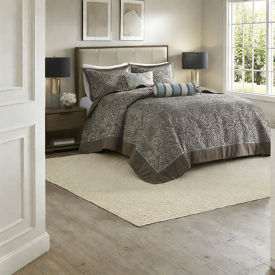 Ensemble de literie de luxe en jacquard 5 pièces, rembourré de coton, motif cachemire élégant, très grand