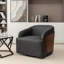 Fauteuil demi-tonneau pivotant en similicuir Broderic-1979426725