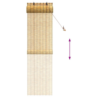 Roller Blind Adjustable Reed Light Filtering Curtain Shade UV Resistant