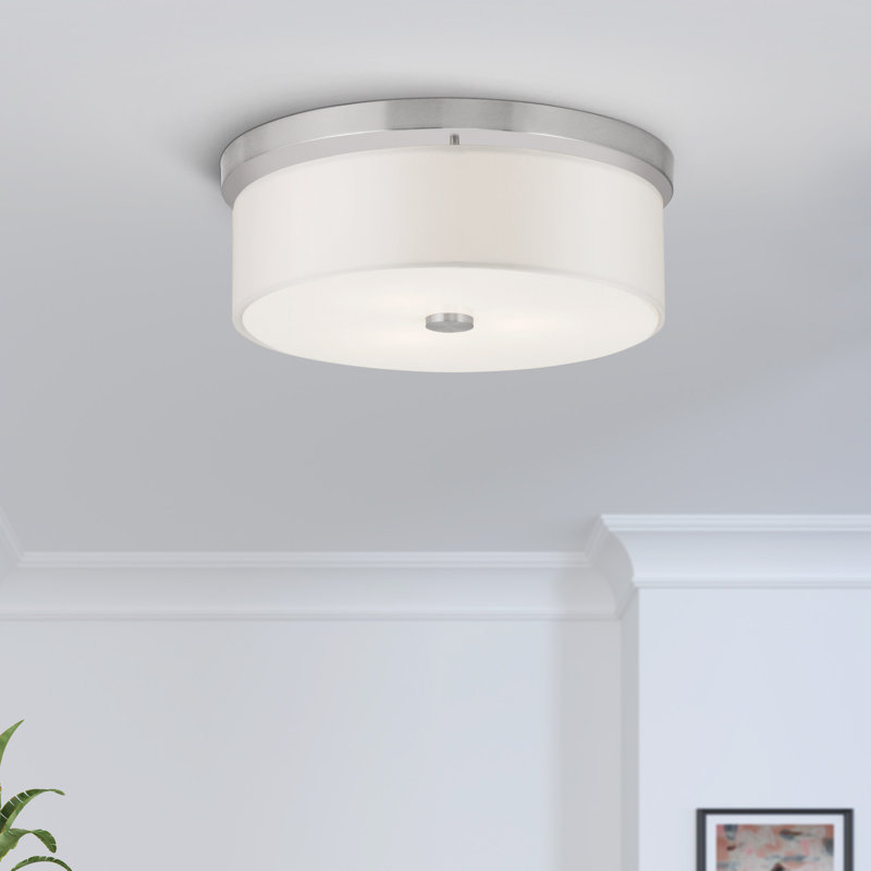 Plafonnier encastré 3 lumières 15 po Flaire, Nickel brossé