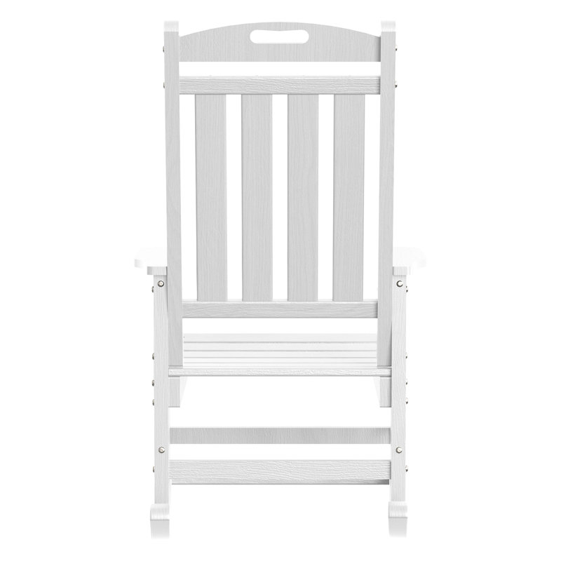 Chaises berçantes d'extérieur en PEHD pour patio, Blanc