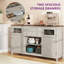 Buffet de style campagnard avec tiroirs et porte de grange Beltran-633871931