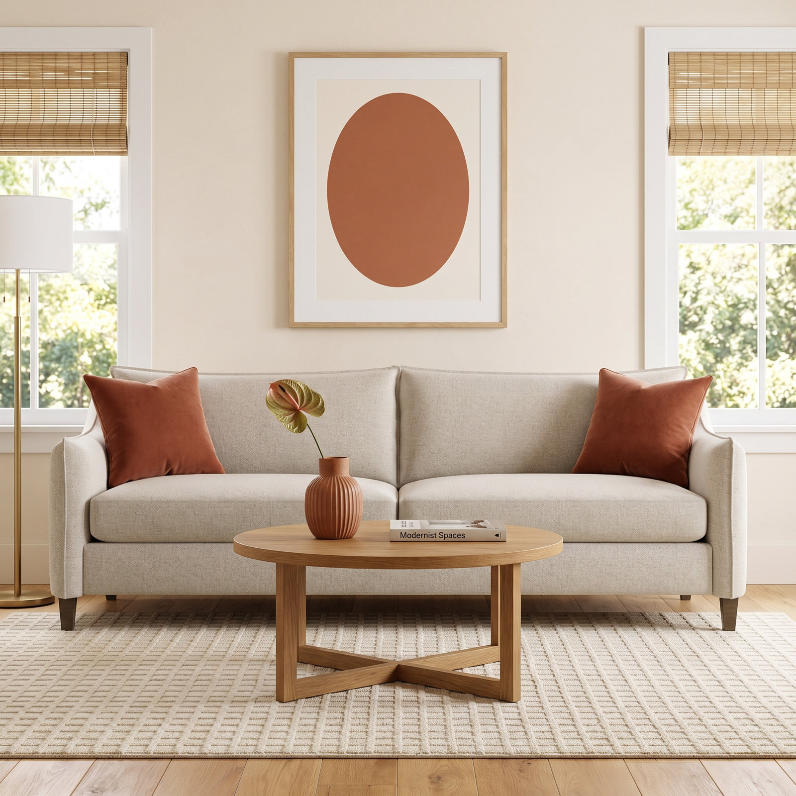 Joli 90'' Upholstered Loveseat, Cream Linen 1429-002, Portobello