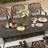 Hammitt Oval Metal Outdoor Dining Table With Umbrella Hole , 86.61'' in. W 41.34'' in. D