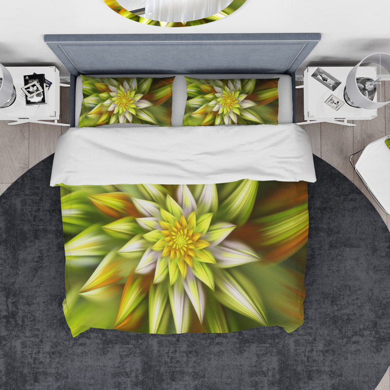 Traditional Floral Duvet Cover, King Duvet Cover + 2 Shams
