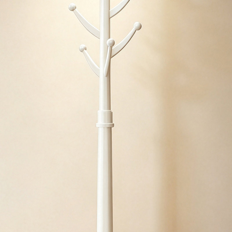 Portemanteau autoportant en bois d'hévéa pour entrée, Blanc