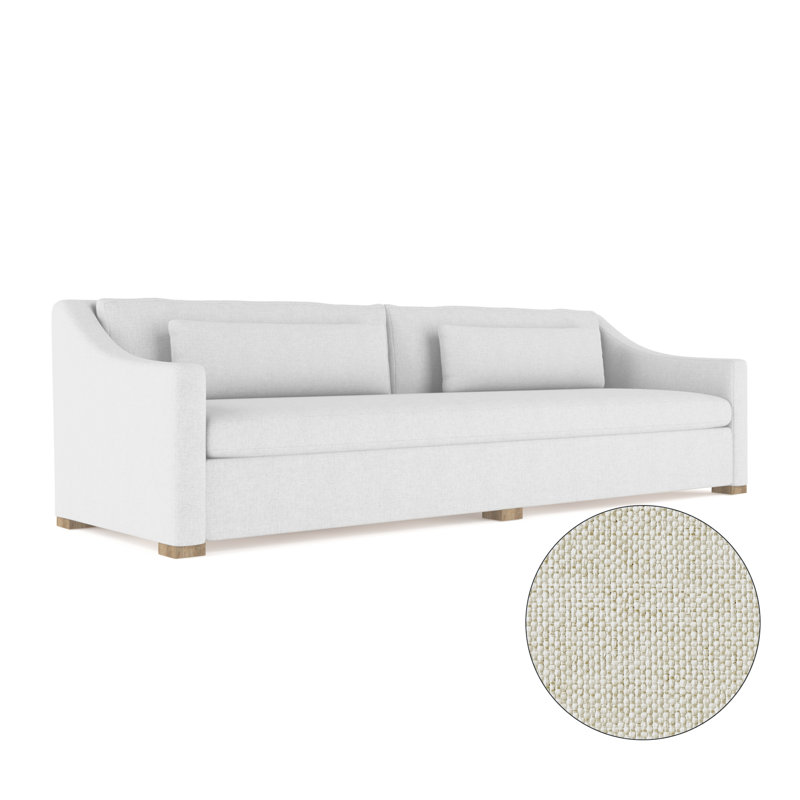 Canapé Crosby, H 32,5 po x l 120 po x P 38 po, Brun foncé, Lin caillou albâtre