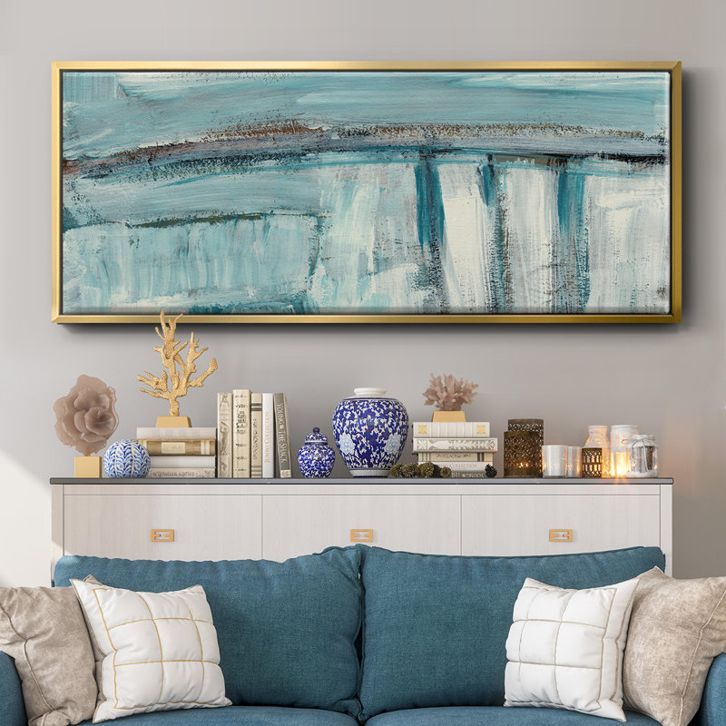 Acqua I- Framed Canvas