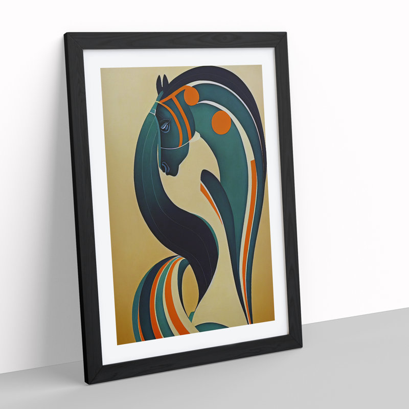 Horse No.1 - Single Picture Frame Print, 64cm H x 46cm W x 2cm D, Black Framed