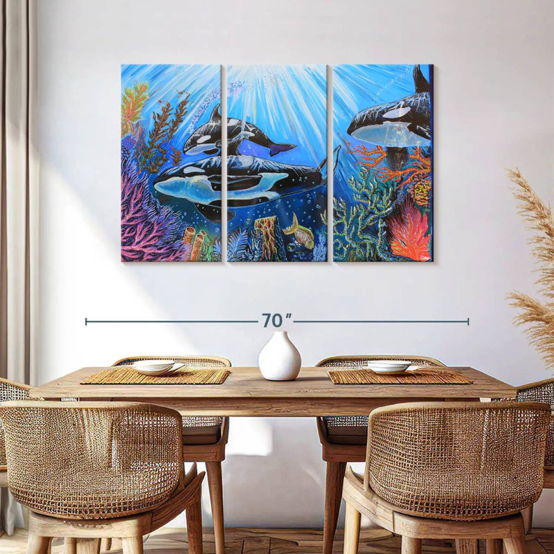 Brampt Killer Whales, 36" H x 57" W