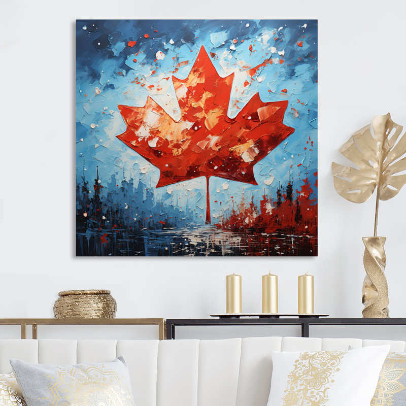 Drapeau du drapeau canadien II - impression, Toile tendue, H 16 po x l 16 po