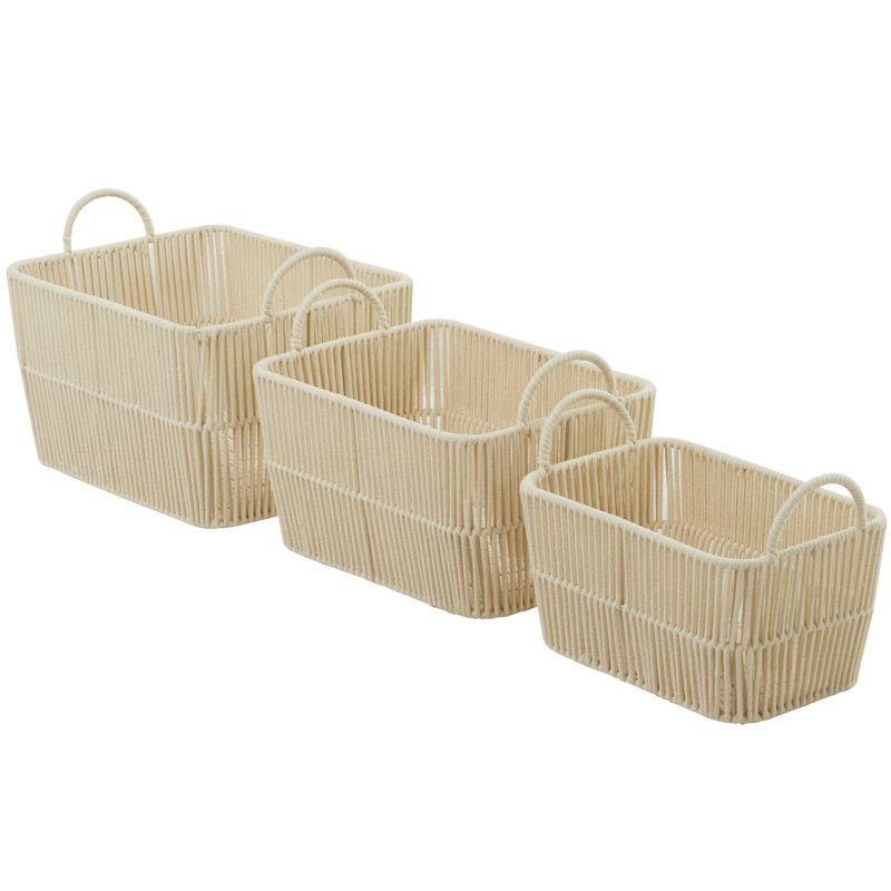 Handmade Basket - Set of 3, 11" H x 16.15" W x 11.75" D