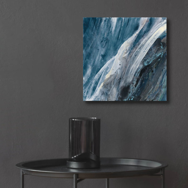 Art mural en verre «Splash Indigo» par Albena Hristova par Latitude Run®, 12 po x 12 po, H 12 po x l 12 po x P 0,13 po