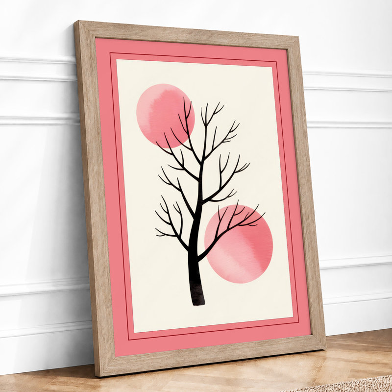 Tree In Circles Minimalist - Print, A1 - 84.1 x 59.4 cm, Oak