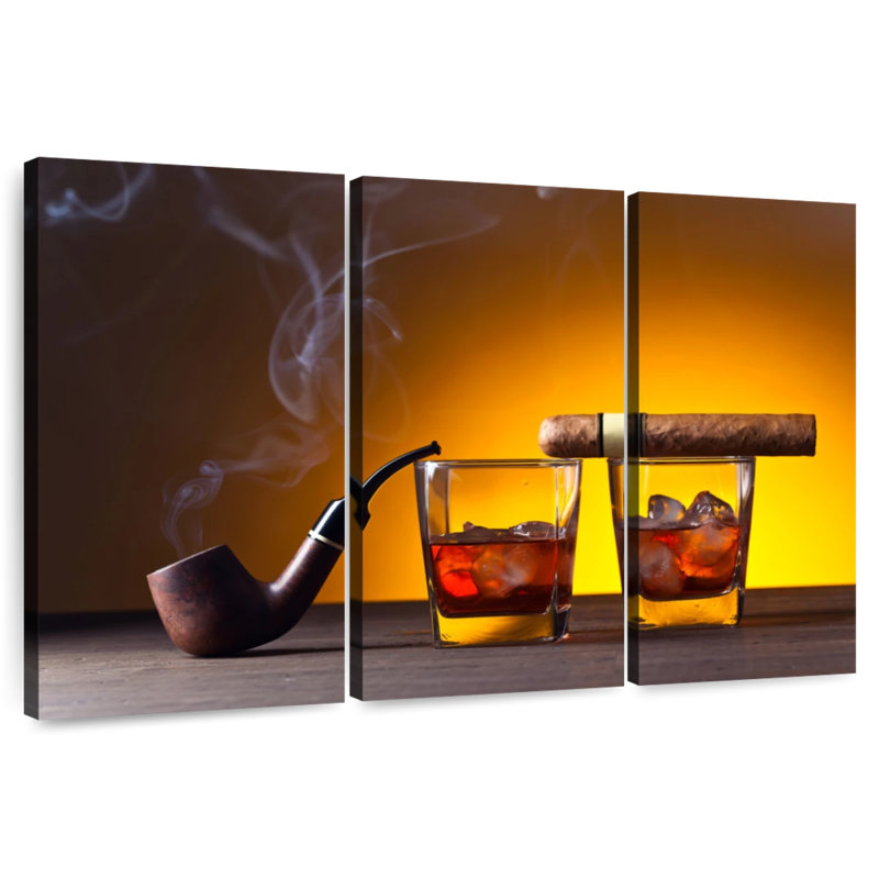 Senne fumée et whisky, H 48 po x l 74 po