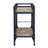 Rustic Oak And Charcoal Serving Cart With Spacious Storage Area Wine Accommodation Industrial Style Two Shelves, Stemware Rack, Solution