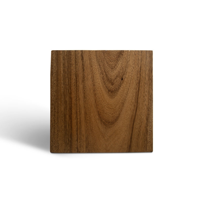 Hayden Solid Wood End Table, Brown, Gold