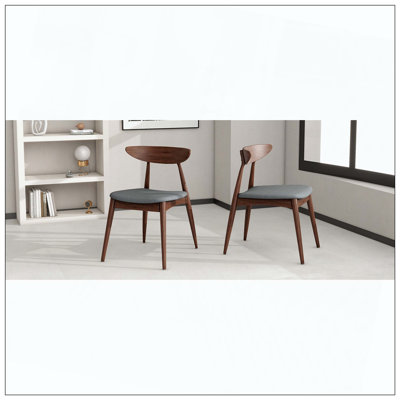 Rubberwood Dining Chair Set With Ergonomic Backrest And Comfort Cushions Home Use by George Oliver